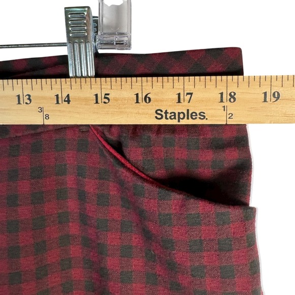 j Jill Women's XL‎ Ponte Slim Leg Pants Burgundy Houndstooth Stretch Casual - Picture 5 of 6